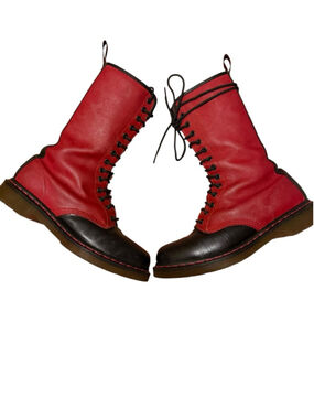 Dr. Martens Red & Black 1B99 Dragon Boots Size 9
